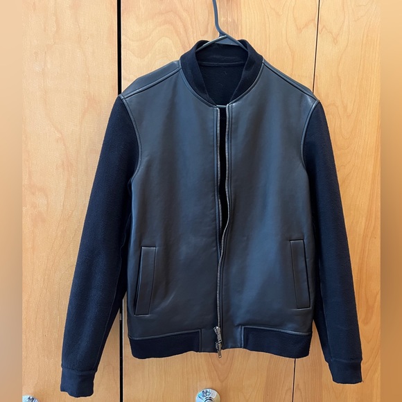 EUC - REDUCED Salvatore Santoro Men’s L reversible leather bomber jacket - Picture 1 of 7